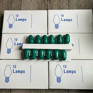 Philips 7 Watts C7 Candelabra Base Green Bulbs Qty 24 per box NIB- 72 Bulbs